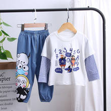 2021 New Baby Boys Girls Clothing Sets Children Spring Autumn Fake Two Cartoon Digital Tops +Pants 2Pcs Kids Sport Suits 1-4 Y 2024 - buy cheap