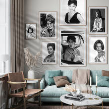 Póster Artístico de retrato en blanco y negro de la actriz Sophia Loren de Italia, cuadro artístico Vintage de La Reina de la película de Italia, Mural coleccionable para seguidores 2024 - compra barato
