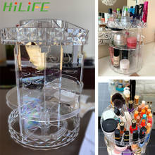 Hilife-caixa de armazenamento de cosméticos, organizador de maquiagem destacável, rotação de 360 graus, grande capacidade, acrílico transparente 2024 - compre barato
