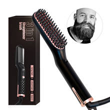 Perfeita barba escova de cabelo liso alisamento em linha reta 3 em 1 pente de cabelo em linha reta desligamento automático barba alisamento pente 2024 - compre barato