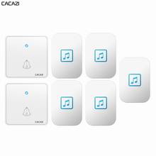 CACAZI Home Wireless Doorbell Waterproof 300M Remote CR2032 Battery 2 Transmitter 5 Receiver US EU UK Plug 0-110DB 60 Ring Chime 2024 - buy cheap