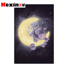 kexinzu Full 5D DIY Square/Round Diamond Painting" Cartoon Seahorse Moon" 3D Embroidery Cross Stitch Mosaic diamondpainting Gift 2024 - buy cheap
