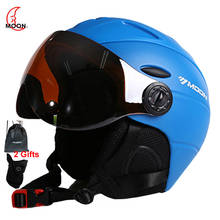 Полузакрытый профессиональный шлем MOON CE, цельно Отлитый спортивный шлем для мужчин и женщин, для катания на сноуборде и лыжах, с очками, 2 подарка 2024 - купить недорого