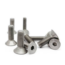 50pcs/lot M4*L DIN7991 Pure Titanium flat head countersunk socket screw titanium alloy small screw GR2 M4*6/8/10/12-22/25/30/35 2024 - buy cheap