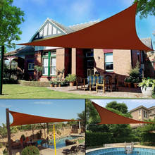 300D Brown right triangle shade sail visor sun sail pool cover sunscreen awnings outdoor rainproof sun shade cloth gazebo canopy 2024 - buy cheap