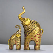 Gold Elephant Decorative Statues Resin Home Decoration Accessories Crafts Sculpture Living Room Decoration Statue Ornaments 2024 - buy cheap