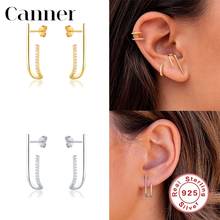 Canner-pendientes de plata esterlina 2021 para mujer, Aretes minimalistas de CZ, Piercing, Aretes, joyería coreana, W5, 925 2024 - compra barato