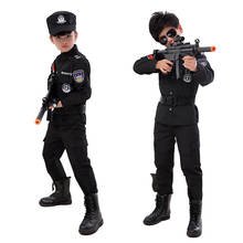 Fantasia infantil de policial swat, conjunto de roupas para cosplay, força especial para meninos, uniforme militar, roupa tática 2024 - compre barato