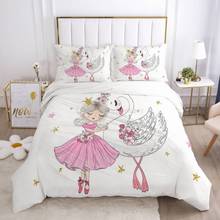 3d bonito dos desenhos animados conjunto de cama para crianças do bebê berço capa edredão conjunto & fronha princesa rosa colcha capa 2024 - compre barato