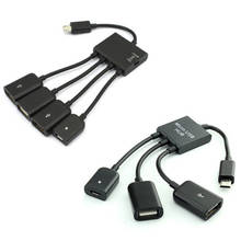 Hot sale 3 in 1 Micro USB Host OTG Charge Hub Cord Adapter Splitter for Android Smartphones Tablet Black Cable 2024 - buy cheap