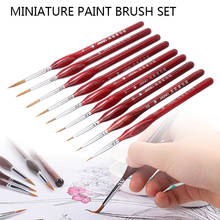 9pcs Fine Paint Brush Set Sable Hair Miniature Detail Art Nail Drawing Brush Oil Painting Gouache Thin Hook Line Pen Art Supply 2024 - buy cheap
