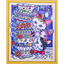 5d faça você mesmo pintura em diamante série de gato bonito 47x57cm decorações de bordado em diamante mosaico para casa 2024 - compre barato