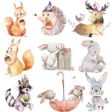 Iron on Patches Cute Small Animal Rabbit Thermo-stickers On Clothes Cartoon Animals Patches For Clothing Heat Transfers Vinyl 2024 - buy cheap