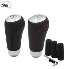 YOLU Shifter Knob Black Leather Gear Shifter 5 Speed Manual Gear Shift Knob Universal Gear Handle Knobs 2024 - buy cheap