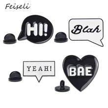 Feiseli Cute Cartoon English Letters Love Heart Brooch For Kids Shirt Denim Collar Corsage Metal Lapel Pin Badge Jewelry Gift 2024 - buy cheap