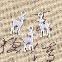 20 Uds. De colgantes de Color plata antigua Sika Deer 21x11mm, fabricación de joyería tibetana hecha a mano 2024 - compra barato