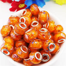 10Pcs 16mm Big Size Glass Flower Large Hole Murano Spacer Waist Beads Charms Fit Pandora Bracelet Snake Chain for Jewelry Making 2024 - buy cheap