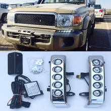 Luz de circulación diurna de parachoques delantero LED, 2 diseños, para Toyota Land Cruiser 70 Series LC70 lC76 LC77 LC78 LC79, accesorios 2024 - compra barato