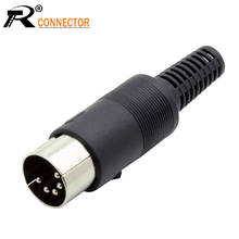 Conector de Cable de 5 pines DIN, adaptador macho con mango de plástico negro, 10 Uds. 2024 - compra barato