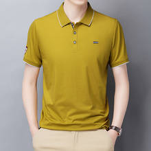 Новое поступление 2021, летняя рубашка-поло QUANBO с вышитым логотипом, Классический Топ из модала и хлопка, брендовая одежда-поло с коротким рукавом 2024 - купить недорого