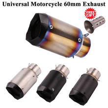 Titanium Alloy Universal Motorcycle 60mm GP Exhaust Pipe Escape Modiifed Carbon Muffler DB Killer For CBR1000RR S1000RR R6 Z900 2024 - buy cheap