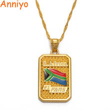 Anniyo South Africa Flag Pendant Necklace Gold Color S. Africa #1 Fans Jewelry Gifts for Women #005611 2024 - buy cheap