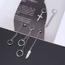 5Pcs KPOP Bangtan Boy Album Long Chain Drop Earrings Kit Korean Fashion Jewelry 2024 - buy cheap