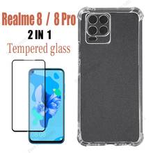 2 em 1 vidro temperado para oppo realme 8 pro câmera lente proteção caso para realme 8 pro transparente ultra-fino silicone capa 2024 - compre barato