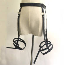 New women Sexy Silver Tassel Chain Garter Leather belt Body Bondage Cage Punk Harness Corset Waist Belt Straps Accessories 2024 - buy cheap