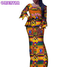 2Pcs Set African Clothes for Women Flare Sleeve Blouse and Long Skirts Outfit African Clothing Private Custom 6XL 5XL WY6885 2024 - buy cheap