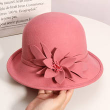 New Women 100% Wool Cloche Bucket Hat Warm Ladies Winter cap Church Dress Wedding Hat 1920s Vintage Bowler Hat Fascinator Chapeu 2024 - buy cheap