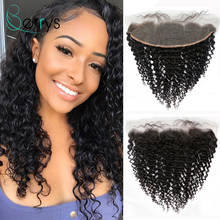 Berrys cabelo 100% brasileiro kinky encaracolado frontal fechamento frontal 13x4 do laço do cabelo humano com cabelo do bebê cor natural 10 "-20" Polegada 2024 - compre barato