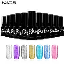 KADS nail lacquers Platinum Nail Glitter Gel Polish UV LED Soak Off Nail Gel Color Rainbow Nail Gel Lacquer UV Top Base Coat 2024 - buy cheap