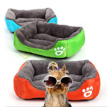 Large Pet Cat Dog Bed MultiColor Warm Cozy Dog House Soft Paw Pattren Dog Baskets Mat Autumn Winter Waterproof Kennel 2024 - buy cheap