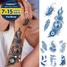 Suco de tinta duradoura tatuagens arte do corpo à prova dwaterproof água tatuagem temporária etiqueta pavão lua pena tatoo braço falso henna mehndi tatto 2024 - compre barato