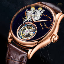 GUANQIN 2020 Real Tourbillon Mechanical Hand Wind Mens Watches Top Brand Luxury Gemini Clock men Gold Sapphire Relogio Masculino 2024 - buy cheap
