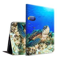 For Apple iPad 10.2inch 7th Gen 2019 Case,PU Folio Cover Adjustable Stand Auto Wake/Sleep Smart Protector-Blue Ocean Sea Turtles 2024 - buy cheap