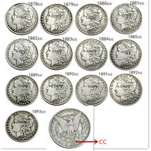 Monedas estadounidenses Morgan dólares 1878-1893 -CC 13 Uds moneda decorativa chapada en plata 2024 - compra barato