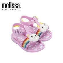 Mini sandália melissa transparente para crianças, sandália de sol melissa infantil fofa de arco-íris, novo, 2021 2024 - compre barato