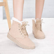 Women Winter Ankle Snow Boots Suede Woman Plus Velvet Warm Booties Lace-Up Anti-slippery Botas Mujer High Top Shoes Size 35-40 2024 - buy cheap