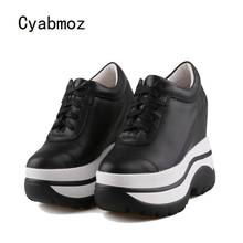Cyabmoz Women Platform Genuine Leather Height increasing Shoes Woman Pumps Sneakers High heels Sexy Casual Shoes Tenis feminino 2024 - buy cheap