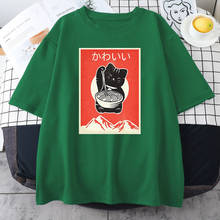 Camiseta de gato Kawaii para mujer, ropa informal de Hip-Hop, Harajuku, moda, camisetas negras para mujer 2021 2024 - compra barato
