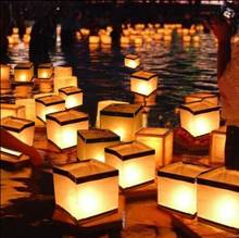10pcs Paper square floating water lanterns with candle Water Light Paper Lanterns for brityday wedding party decoration 2024 - buy cheap