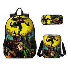 3Pcs/Set Portfolio School Bags Boys Girls Cartoon Anime Zelda Letter 3D Printing Backpacks Kids Bookbag Satchel Mochila Escolar 2024 - buy cheap