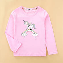 Meninas novo unicórnio camiseta aimi lakana manga comprida algodão topos do bebê meninas topos miúdo cartoon print camiseta 2024 - compre barato