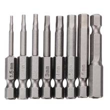 8pcs Magnetic Hexagon Screwdriver Bit S2 Steel 1/4 Inch Hex Shank Screw Drivers Set 50mm Length H1.5-H8 2024 - buy cheap