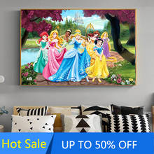 Disney Princess Canvas Painting Wall Art Home Decoration Cartoon Girl Poster and Print Picture for Living Kids Room Decor Gift 2024 - buy cheap