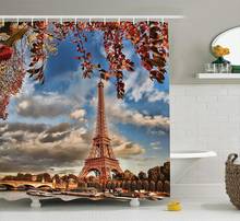 Paris Shower Curtain  Shower Curtains for Bathroom Polyester Car Street Dark Clouds 2024 - buy cheap