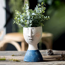Art Portrait Flower Pot Resin Succulent Plant Pot Human Face Flower Pot Desktop Vase Balcony Decorations Home Garden Accessories 2024 - buy cheap