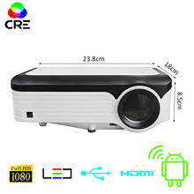CRE  3200 Lumens Video Projector Full HD 1920*1080 4K support Android Projector With WIFI Bluetooth Android  7.1 OS LED Beamer 2024 - buy cheap